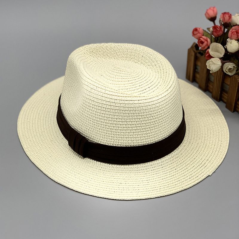 Spring Summer Ladies Panama straw hat retro British hat sun hat Women summer Korean sun hat sun protection_voghion.com