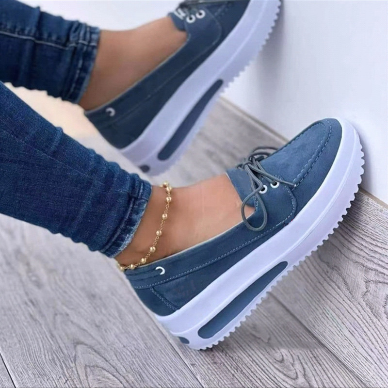 Damen-Bullock-Damenschuhe in Übergröße, bequeme, lässige Damenschuhe, runde Kopfschnür-Einzelschuhe_voghion.com