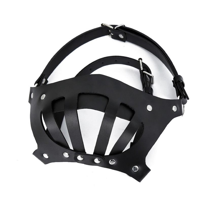 Maschera traspirante in pelle per maschera sexy, strumento di allenamento per regina_voghion.com