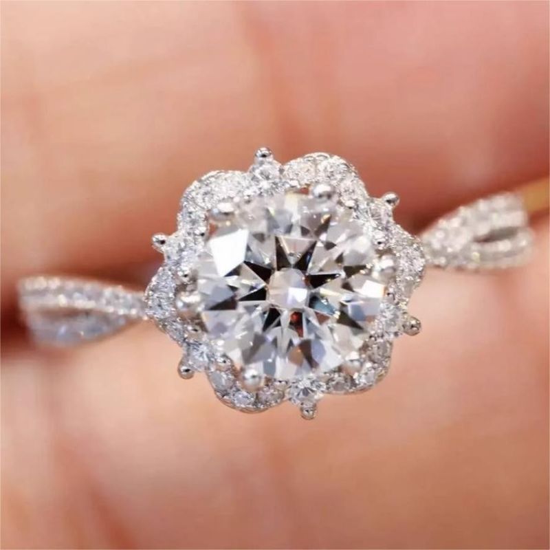 Bague en argent pur avec bourgeon plein d'étoiles du ciel, princesse Elsa Mosang, bague de proposition de luxe avec fleur éternelle pour femme_voghion.com