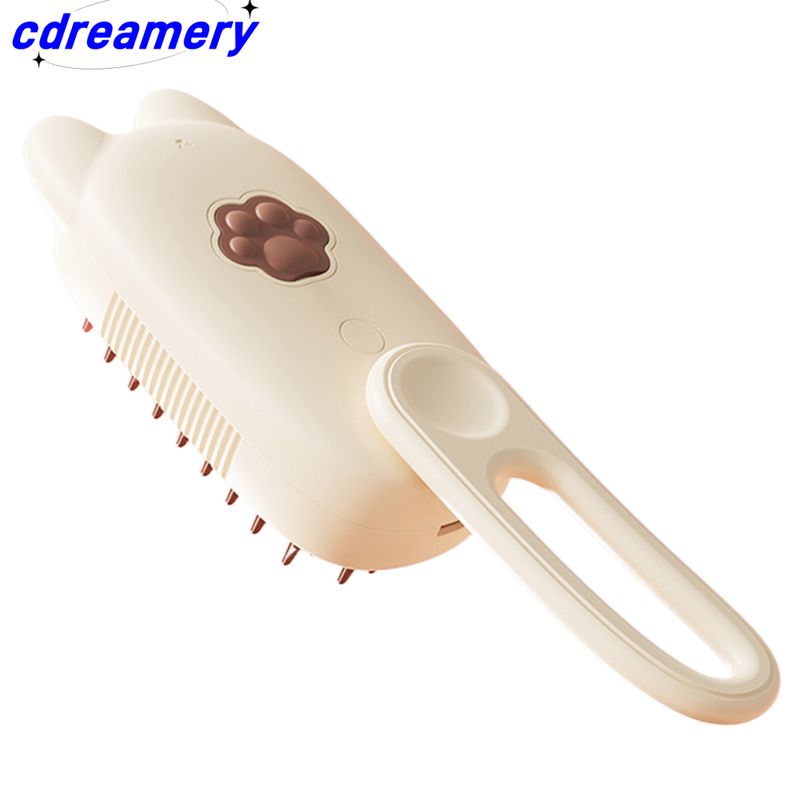 Brosse électrique à vapeur pour chat avec port de pulvérisation, brosse de nettoyage pour chat, peigne de toilettage pour animaux à chargement USB pour éliminer les poils emmêlés_voghion.com