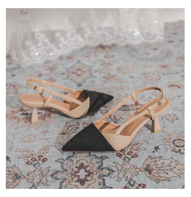 Scarpe singole classiche piccole e profumate, nuovi sandali estivi con tacco alto Baotou Back Air_voghion.com