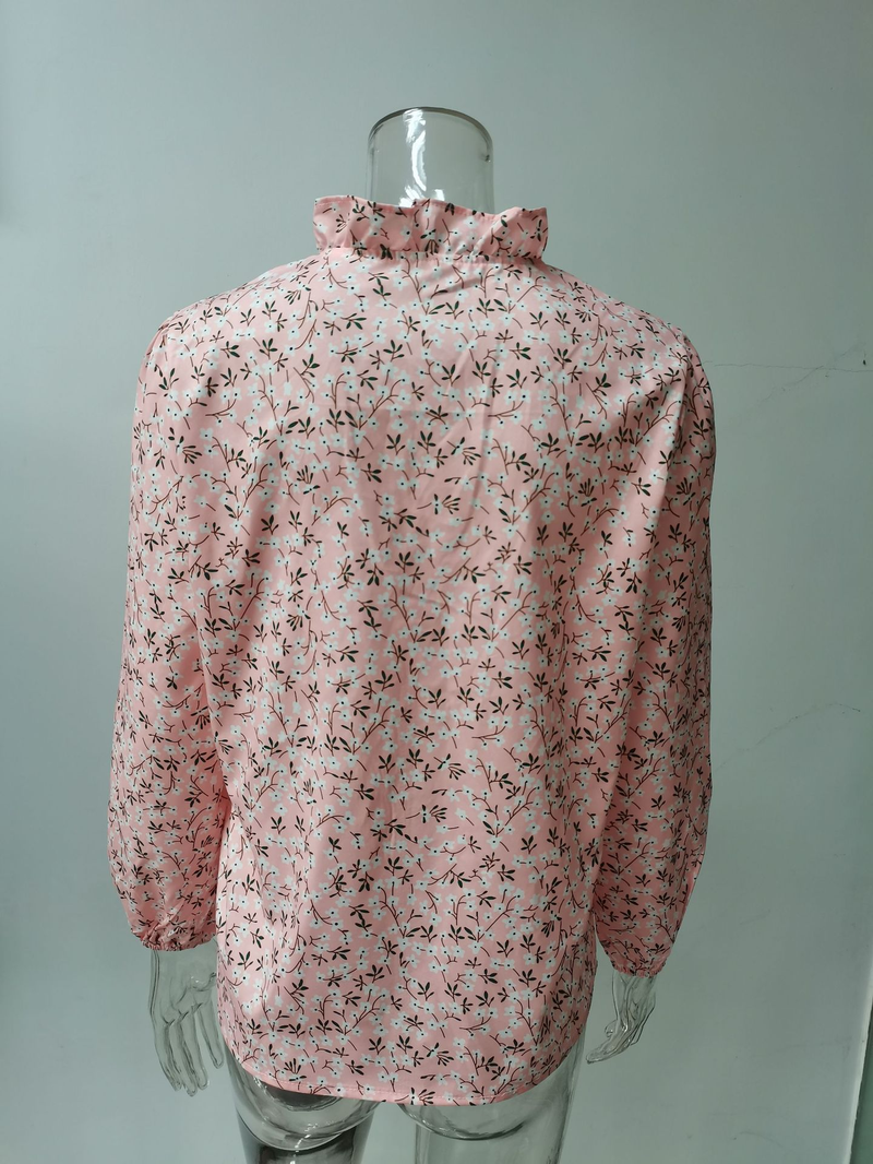 Women's Spring And Summer Long-sleeved Ruffled Shirts Shirts_voghion.com