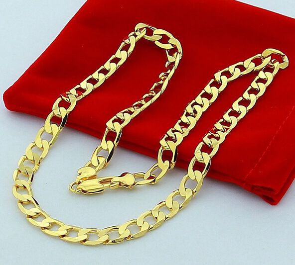 Heißverkaufter Silberschmuck, personalisierte NK-Halskette mit flacher Seite für Herren, 10 mm_voghion.com