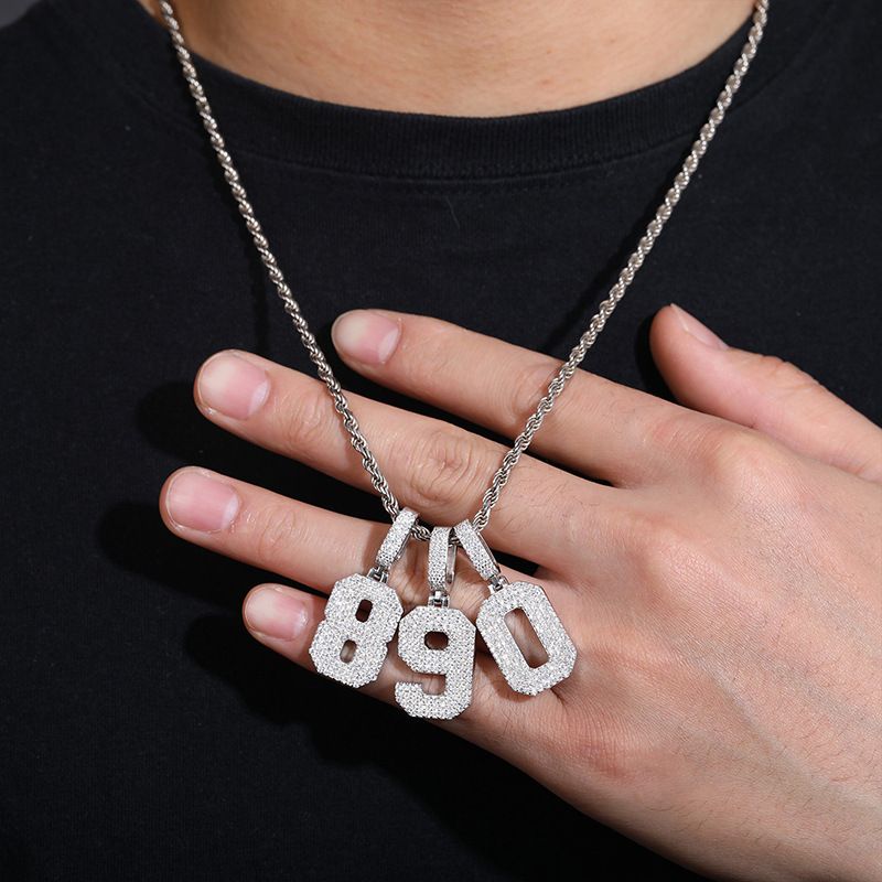 Gioielli da uomo in argento S925 con ciondolo in moissanite intarsiata, ciondolo digitale massiccio, accessori hip hop alla moda per uomo e donna_voghion.com