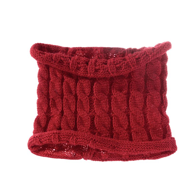 Baby clothing wool monochrome twist warm children's hat scarf gloves two or three sets_voghion.com