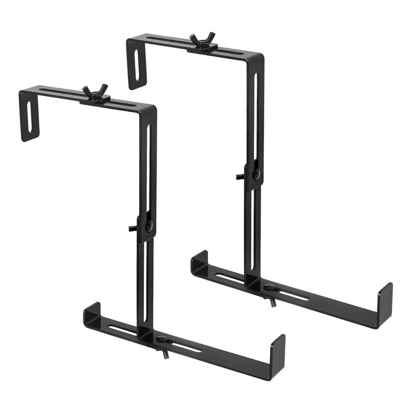 2pcs/4pcs Window Box Brackets, Adjustable Planter Box Brackets, Universal Steel Hanging Flower Box Brackets For Railings Deck Windowsill, No Drill Planter Brackets For Balcony, Fences, Patio_voghion.com