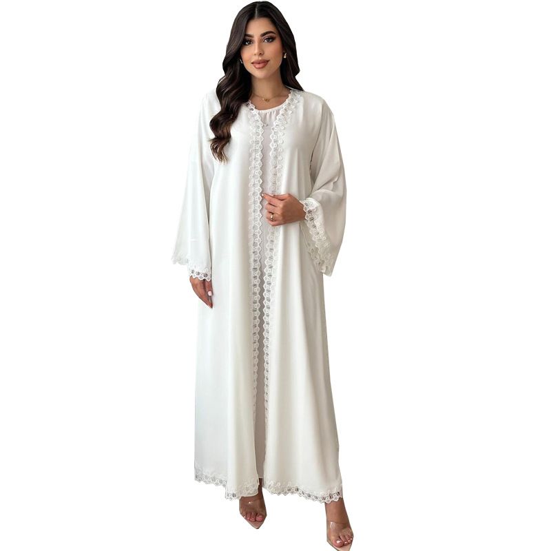 Roupas femininas Jaqueta da moda muçulmana Oriente Médio Dubai Robe branco Feminino Novo estilo de roupa externa Abaya_voghion.com