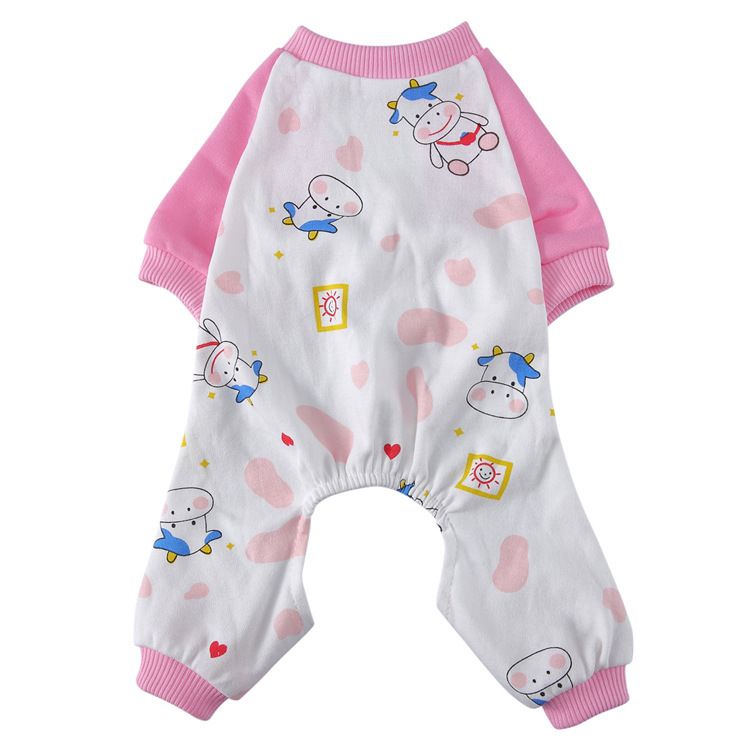 Neues vierbeiniges Haustier aus reiner Baumwolle für Hunde und Katzen, warmer, verdickter Pyjama für den Herbst und Winter, Hundekleidung_voghion.com