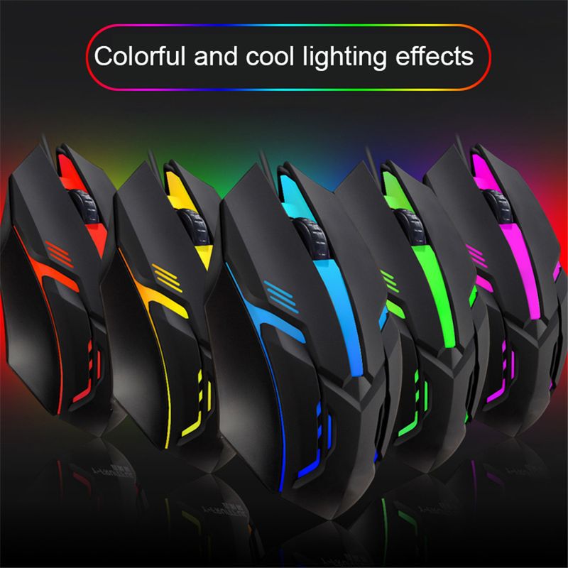 E-Sport USB-Maus Mit Kabel, Bunte LED-Gaming-Maus, 5000 DPI, Kabelgebundene Mäuse, Optische Kabelgebundene Gamer-Maus Für Desktop-Laptop-PC-Computer_voghion.com