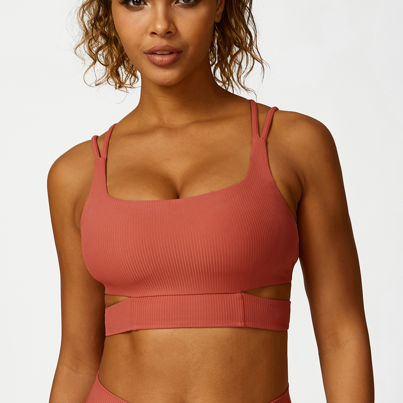 LazyZoom 2025 Neue Hohl Out Strap Langarm Sport Weste Mit Brust Pad Laufen Fitness Kleidung Yoga Set_voghion.com