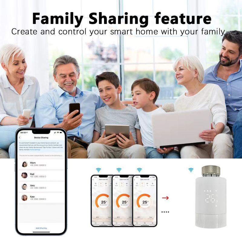 Tuya WiFi Smart Thermostatic Radiateur Vae Actionneur Chauffage Télécommande Sans Fil Thermostat Prise En Charge Alexa Google Home_voghion.com