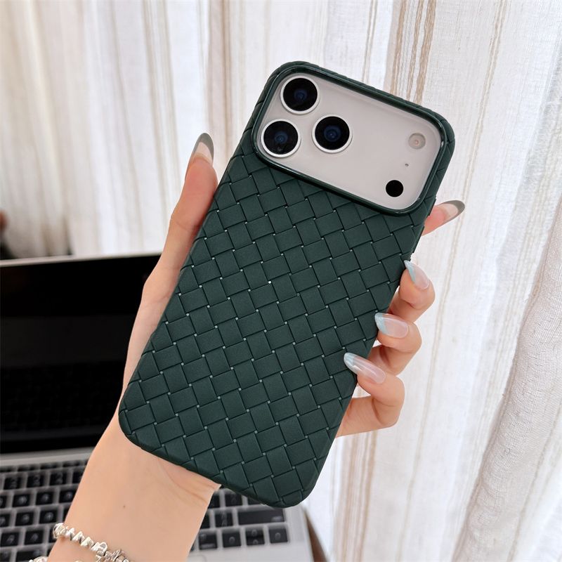 Luxury Weave Pattern Phone Case For IPhone 17 Air 16 15 Plus 14 13 12 Pro Max Braided Textured Breathable Shockproof Back Cover_voghion.com