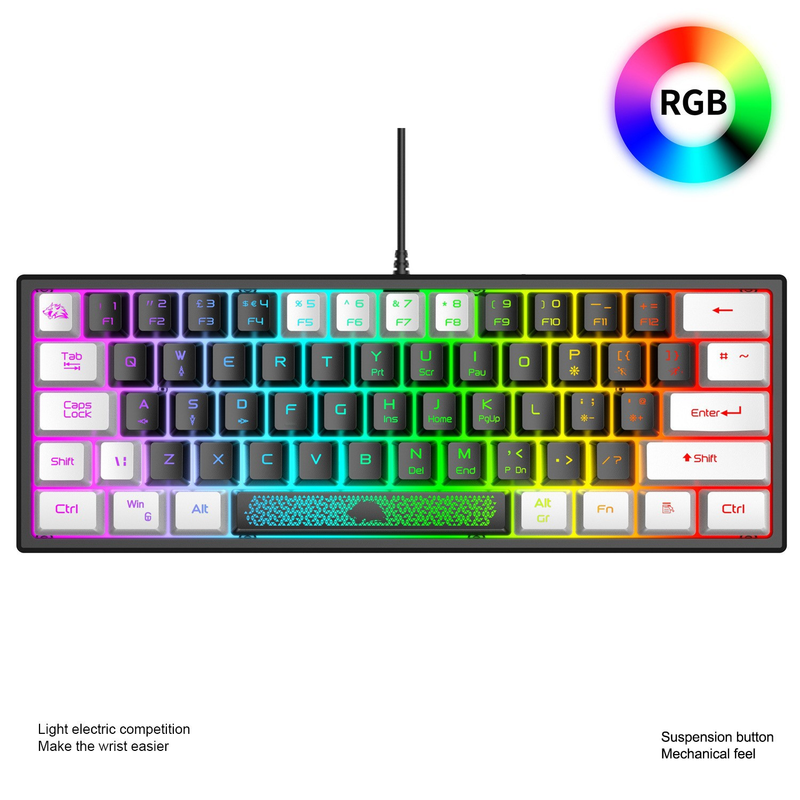 K61RGB RGB-Beleuchtung, mechanische Touch-Spiel-Notebook-Farbblock-individuelle Tastatur_voghion.com