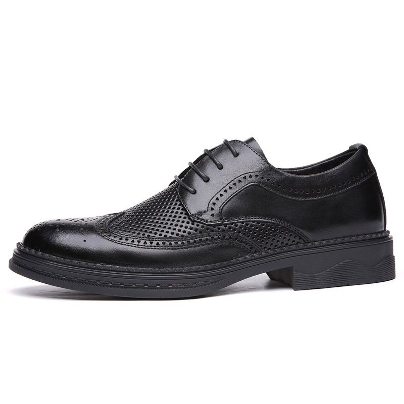 Scarpe da uomo formali in pelle con suola morbida e cava, in pelle bovina, stile brogue, stile estivo, stile britannico, stile Euro Step_voghion.com
