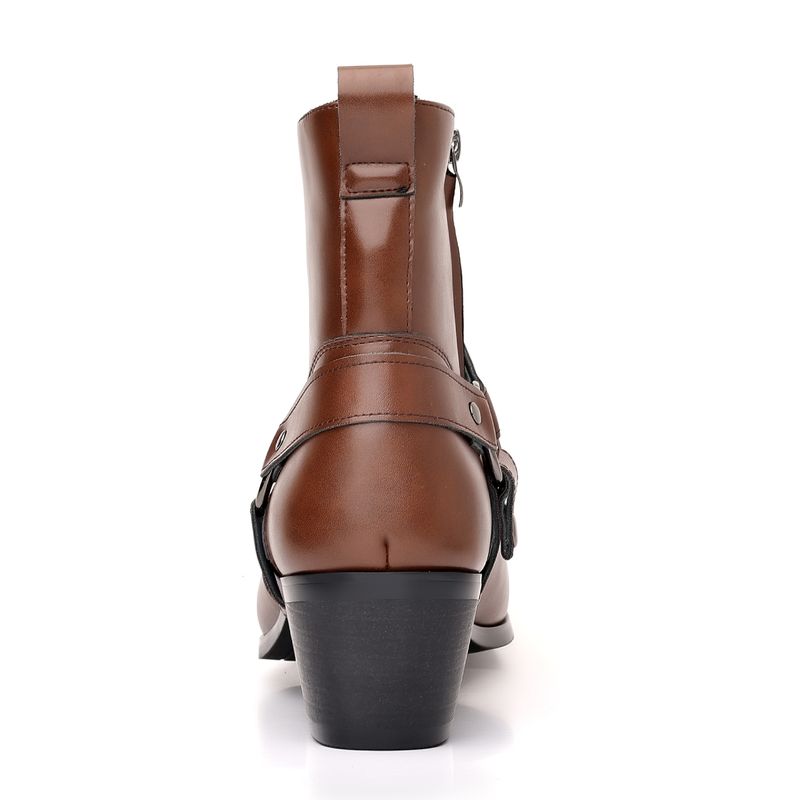 Austrian 9093 New England Stiefel Nieten Personalisierte Mid Top High Heels Herrenschuhe_voghion.com
