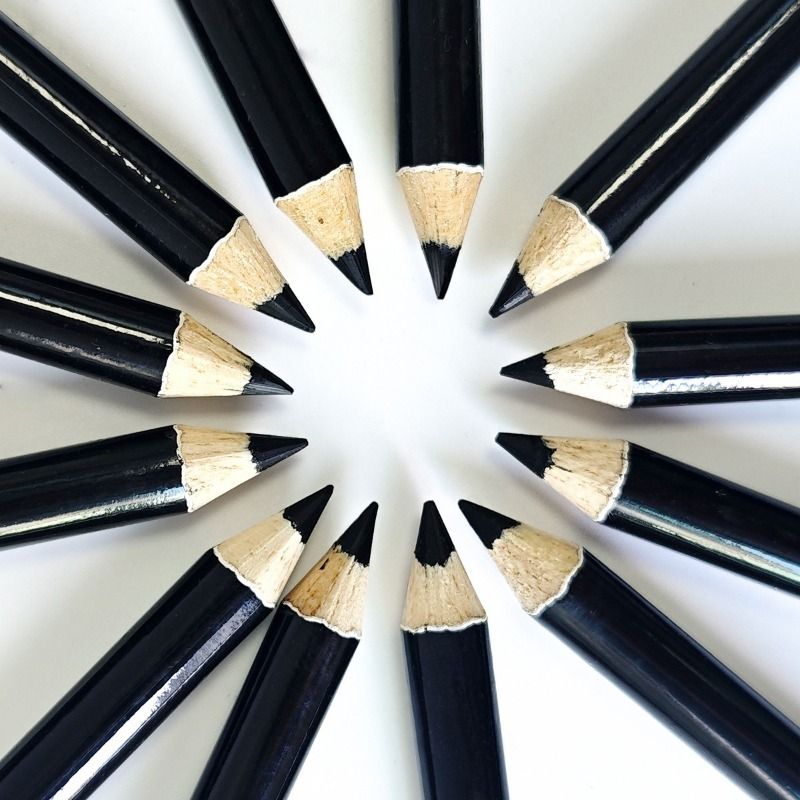 1/3Pc High Pigmented Eyeliner Pencil Black Wooden Eyeliner Eyebrow Pencil Hard Refill Smooth Black Long-Lasting Cosmetics Makeup_voghion.com