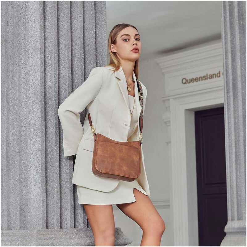 Borse a tracolla per donna Borse hobo alla moda in pelle vegana Borse a spalla con tracolla larga_voghion.com