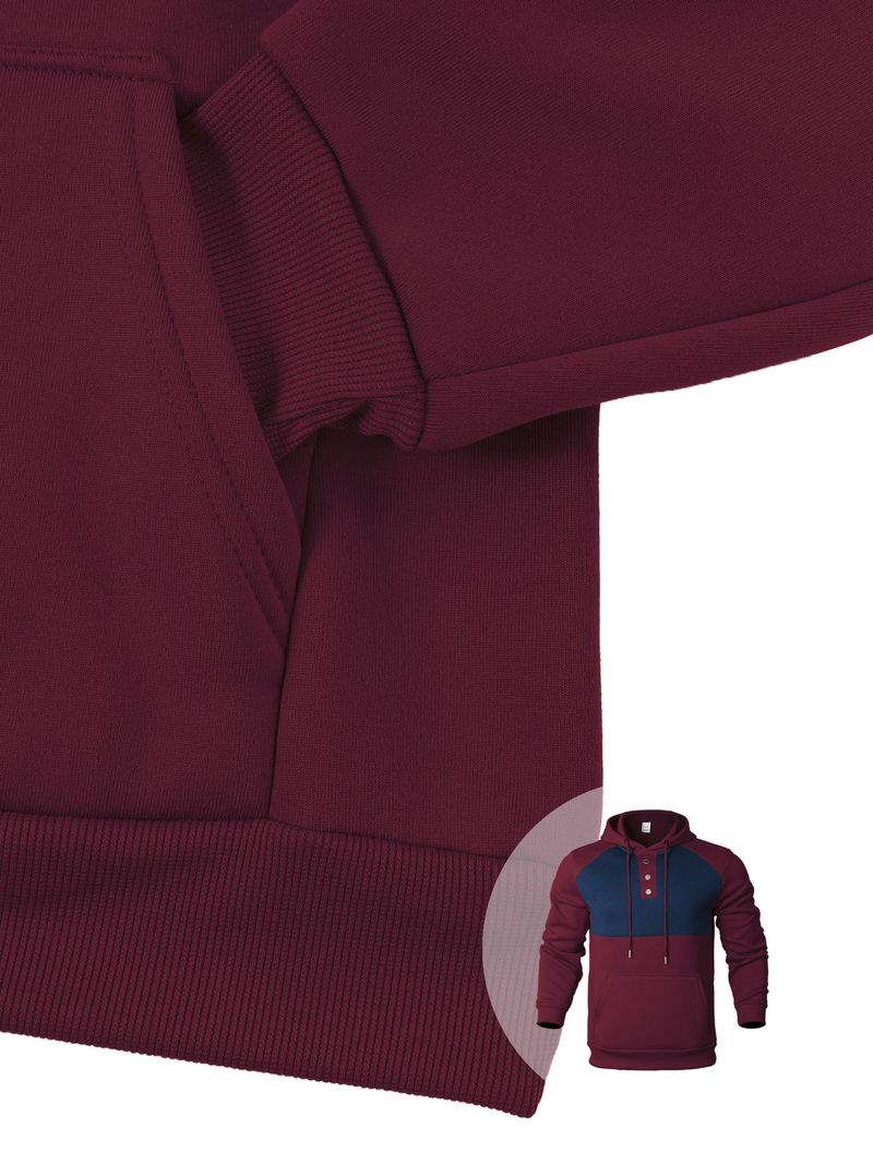 Felpa con cappuccio casual da uomo, nuova collezione autunno e inverno, con cuciture a contrasto e giacca in velluto da uomo_voghion.com