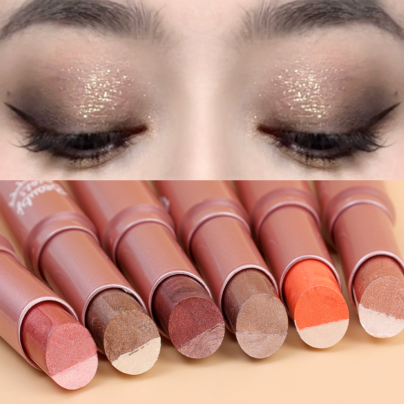 In Waterproof 2 1 Matte Eyeshadow Stick Lasting Glitter Easy To Color Earth Color Pink Eyeshadow Pencil Ey_voghion.com