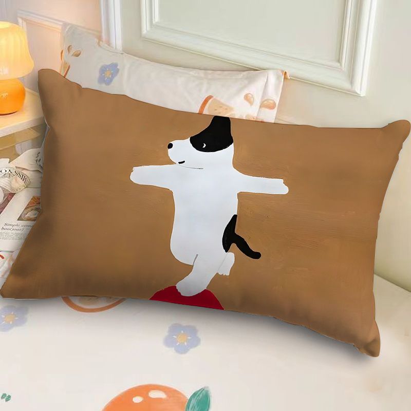 Coussin de canapé rectangulaire en forme d'animal abstrait, illustration de dessin animé, simple, pour voiture, dortoir, chevet_voghion.com