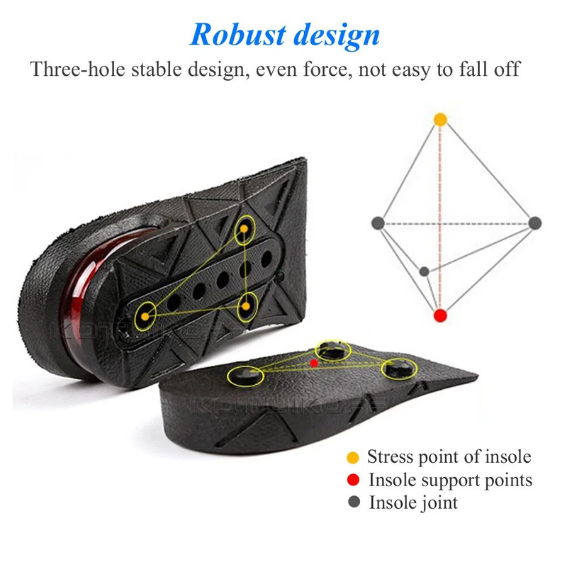 KOTLIKOFF Invisible Height Increase Insole Adjustable 2 Layer 3CM/4.5CM Air Cushion Pads Elevator Soles Insoles Inserts_voghion.com