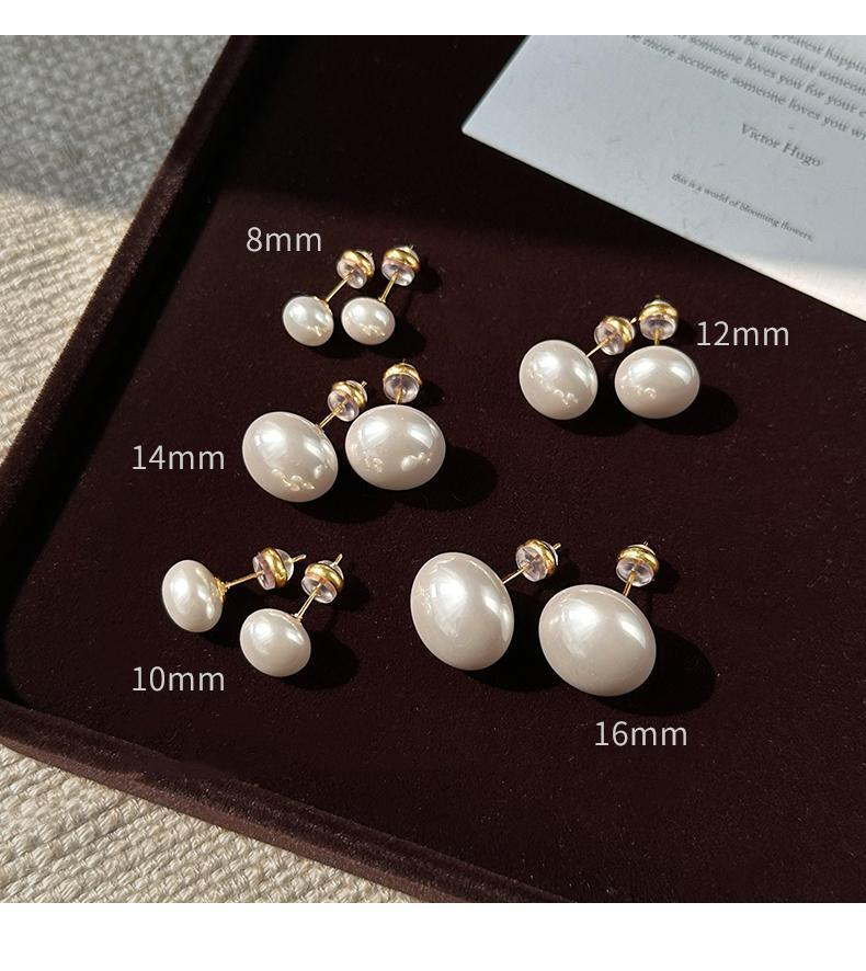 Orecchini di perle rosa a forma di Mantou orecchini di lusso in argento_voghion.com