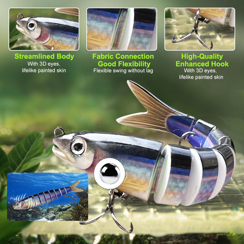 Esca artificiale multi-sezione affondante da 13,5 cm e 19 g, modello nuovo ed economico, attrezzatura da pesca_voghion.com