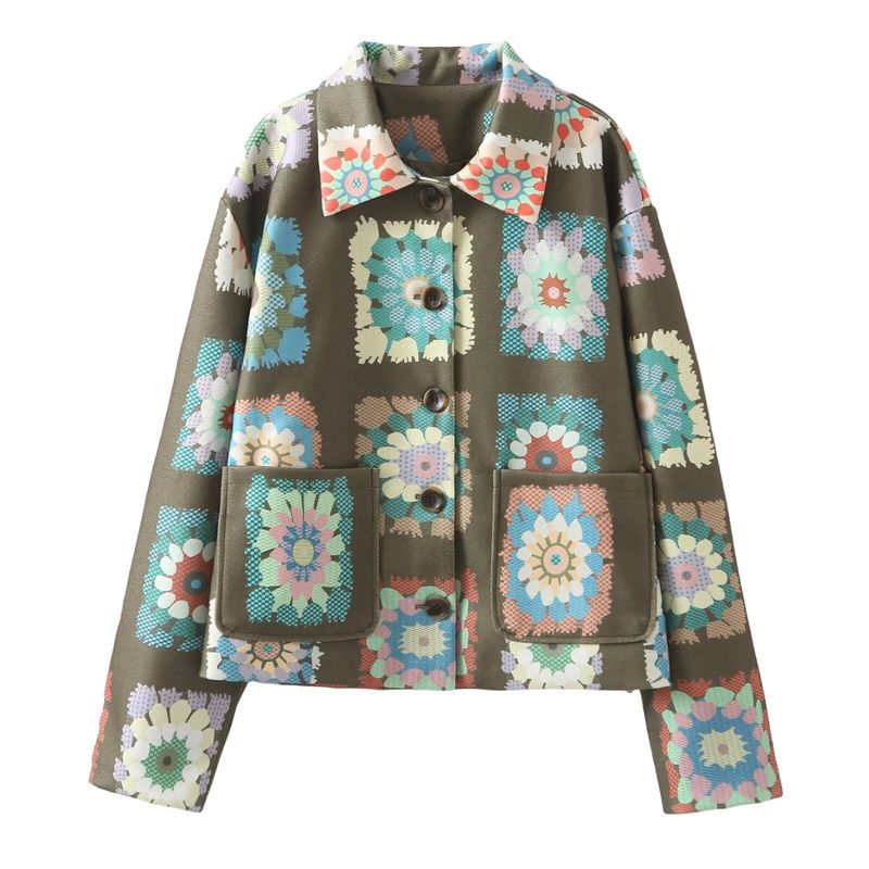 Vêtements pour femmes automne hiver nouvelle mode de rue veste courte imprimée_voghion.com