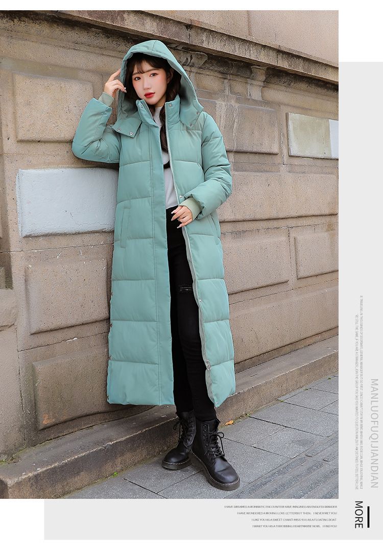 Casaco Puffer Slim-Fit Longline – Parka Coreana de Inverno com Capuz (Branco/Cáqui/Verde/Preto, M-XXXL)_voghion.com
