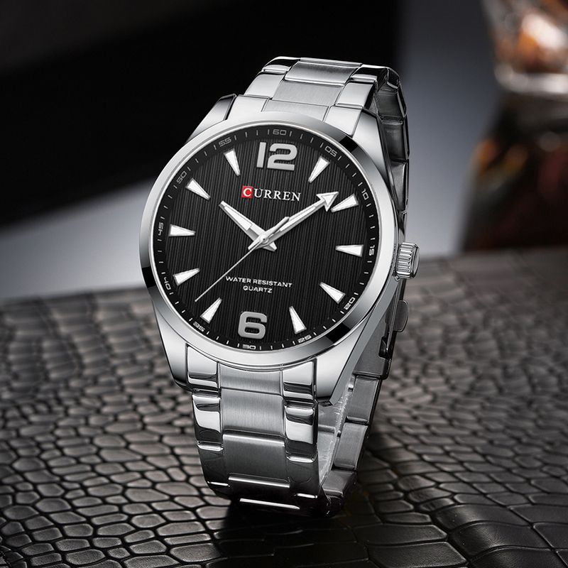 Klassische, wasserdichte Herrenuhr mit großem, rundem Zifferblatt, Edelstahlarmband und minimalistischem Design für Business und Freizeit_voghion.com