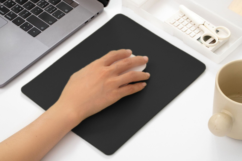 syct Small Leather Non-Slip Solid Color Simple Laptop Mouse Pad Office Desk Mat Pattern_voghion.com