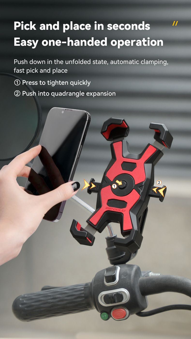 Supporto per cellulare per bicicletta, supporto per cellulare per auto elettrica, supporto per cellulare a sgancio rapido per guida all'aperto, supporto per navigatore per cellulare_voghion.com
