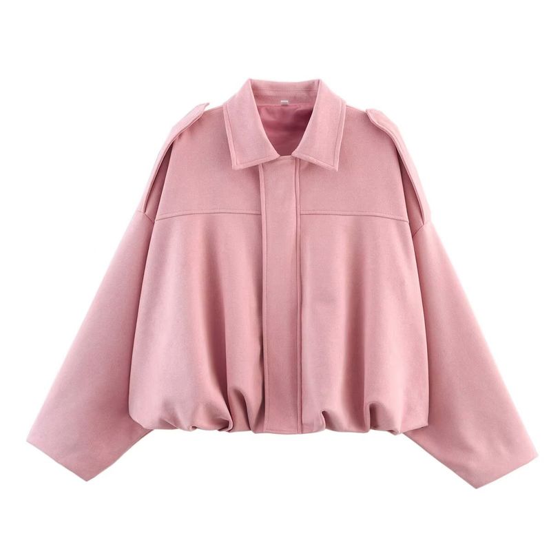 Women's Clothing Fashion Bomber Jacket With Batwing Sleeves - Stylish Zip-Up Casual Top For Spring (Multiple Colors & Sizes)_voghion.com