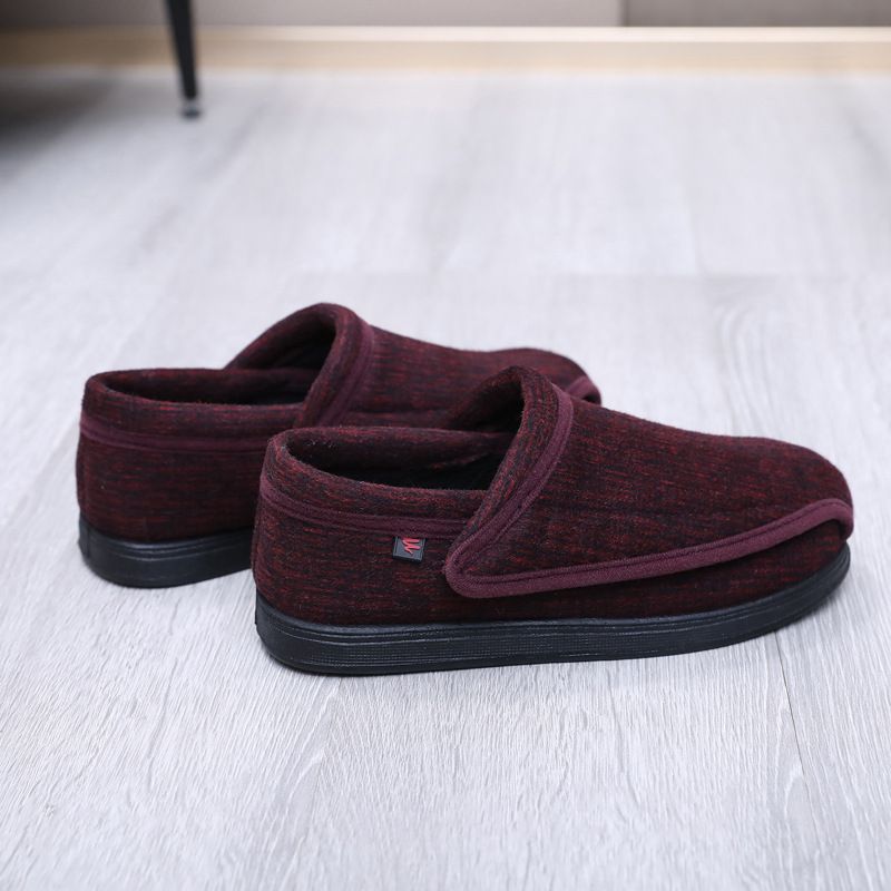 Ziwa Ge Winter New Warm Fleece-Lined Thickened Cloth Widened Velcro Shoe Top Openable Comfortable Cotton Shoes_voghion.com