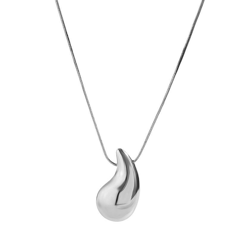 2025 Damesmode Dames gouden modieuze glanzende dikke ketting, metalen retro druppelvormige hanger, ketting, cadeau sieraden_voghion.com