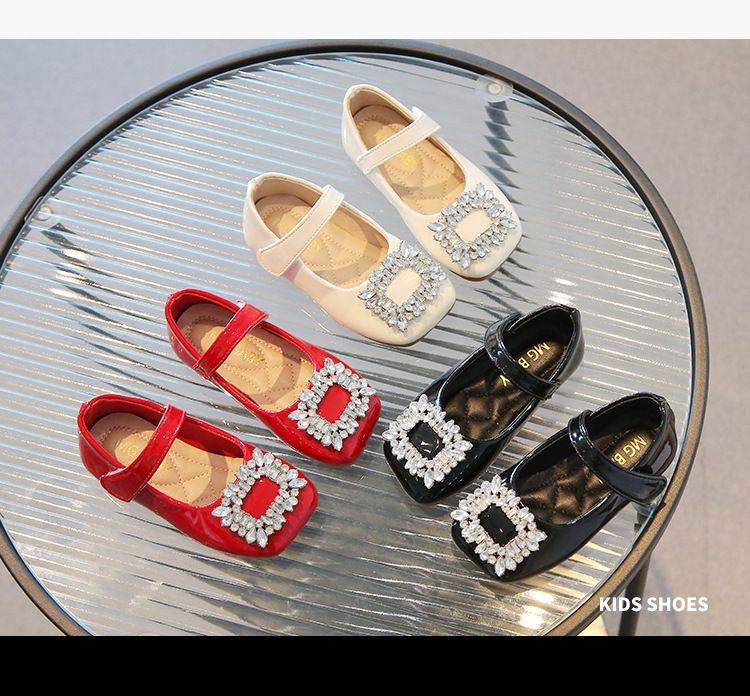 Kinderschuhe Mädchen Prinzessin Schuhe Frühling und Herbst weiche Sohlen rote Lederschuhe Strass Kinder Zehenschuhe für Kinder_voghion.com