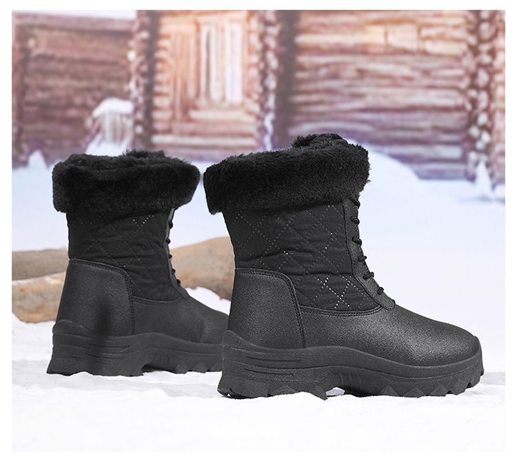 Schneestiefel für Damen, Skischuhe, Baumwollschuhe mit Plüschisolierung, Outdoor-Wanderschuhe für Wärme_voghion.com