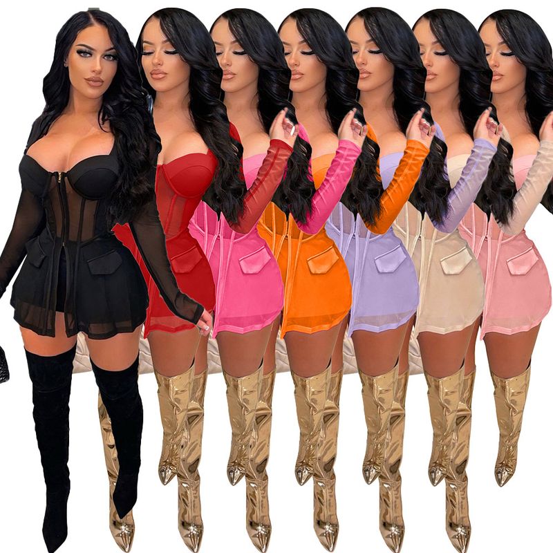 Set di due pezzi di pantaloncini con cerniera trasparente per abbigliamento da sito indipendente da donna_voghion.com