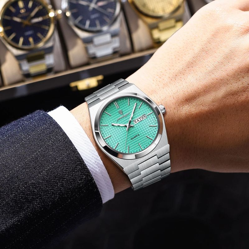 POEDAGAR Top Business Man Watch Luminous Waterproof Stainless Steel Men Wristwatch Date Week Quartz Fashion Casual Men's Watches_voghion.com