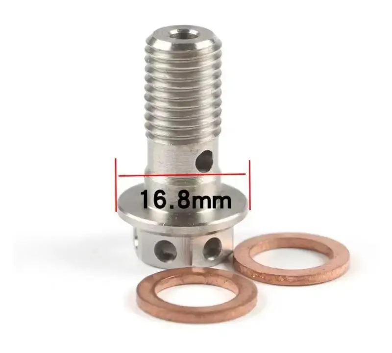 Parafuso de mangueira de freio de motocicleta Banjo Bolt M10 * 22 mm * 1,25 mm / 1,0 mm Universal Hollow Outer Hexagonal Fine Tooth Disc Caliper_voghion.com