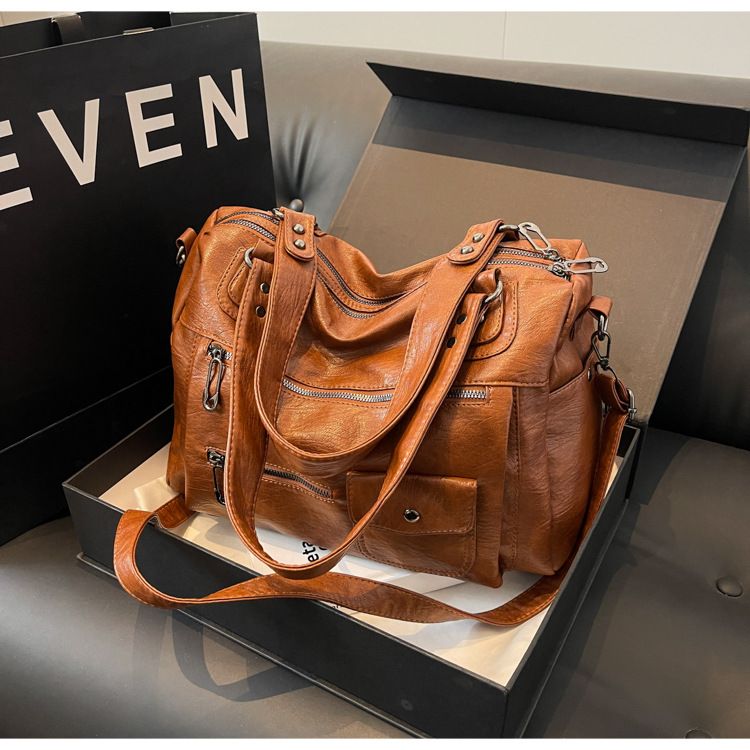 Rejsetaske Stor Kapacitet Vintage Motorcykeltaske Mode Korte Forretningsrejser Enkelt Skulder Crossbody Taske Afslappet Tote Taske_voghion.com