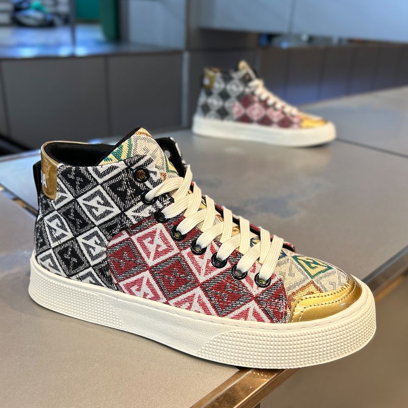 Scarpe da uomo alte in tessuto traspirante stampato, nuove primaverili, suole morbide versatili alla moda, moda sportiva e casual_voghion.com