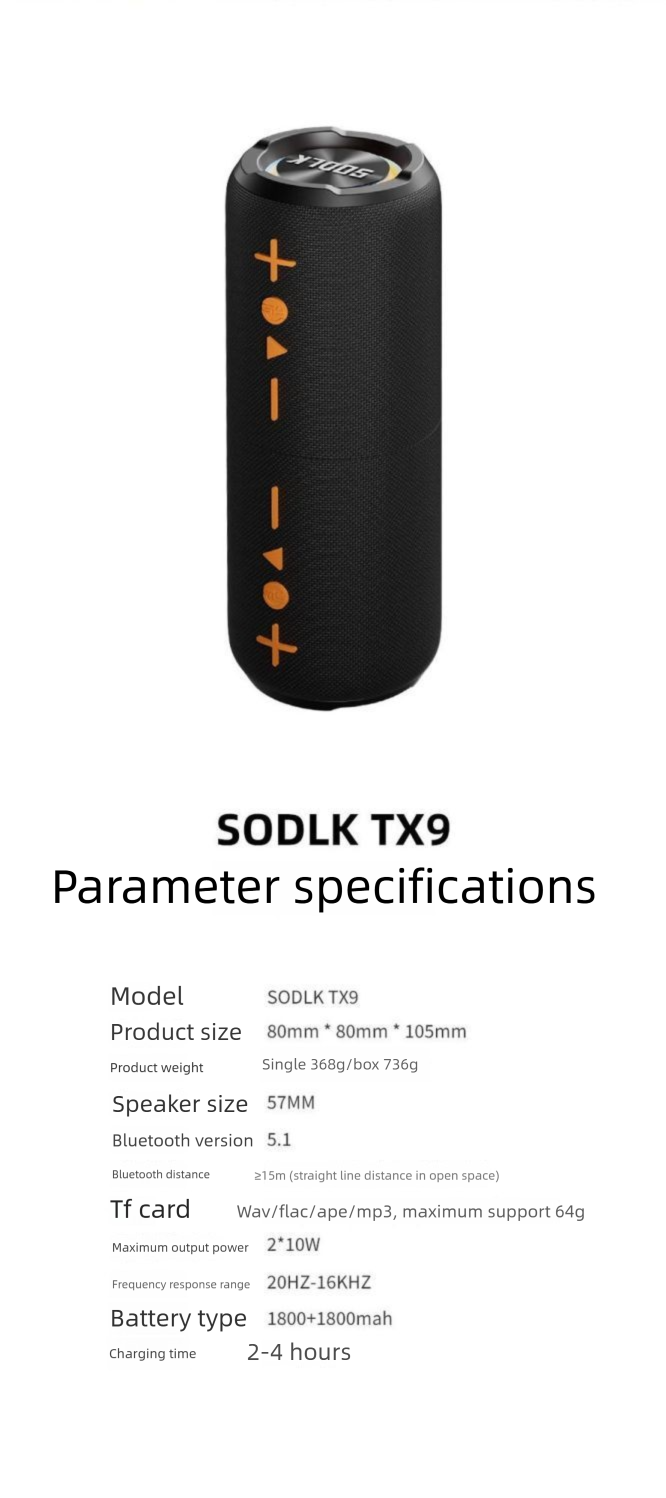 【Order Now For Instant Discount】Shenlaike Split Stereo Outdoor Bluetooth Speaker Portable High Volume High-Quality Sound_voghion.com