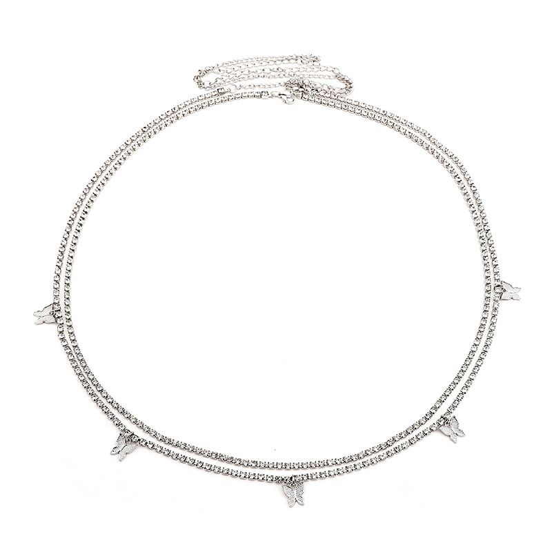 Mode Kunstmatige Strass Lichaamssieraden Vlinder Vrouwen Ketting Riem Schattige Vlinder Navelketting Bikini Taille Ketting_voghion.com