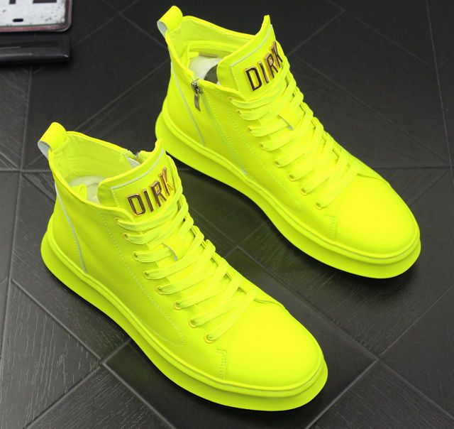 Buty męskie, buty codzienne, buty na cztery pory roku, modne buty, lakierowana skóra, jasne skórzane trampki, buty codzienne dla chłopców za kostkę_voghion.com