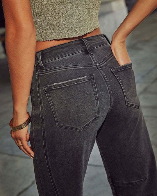 Jeans décontractés amples taille moyenne coupe droite délavés pour femmes Commerce extérieur transfrontalier JEANS européens et américains_voghion.com