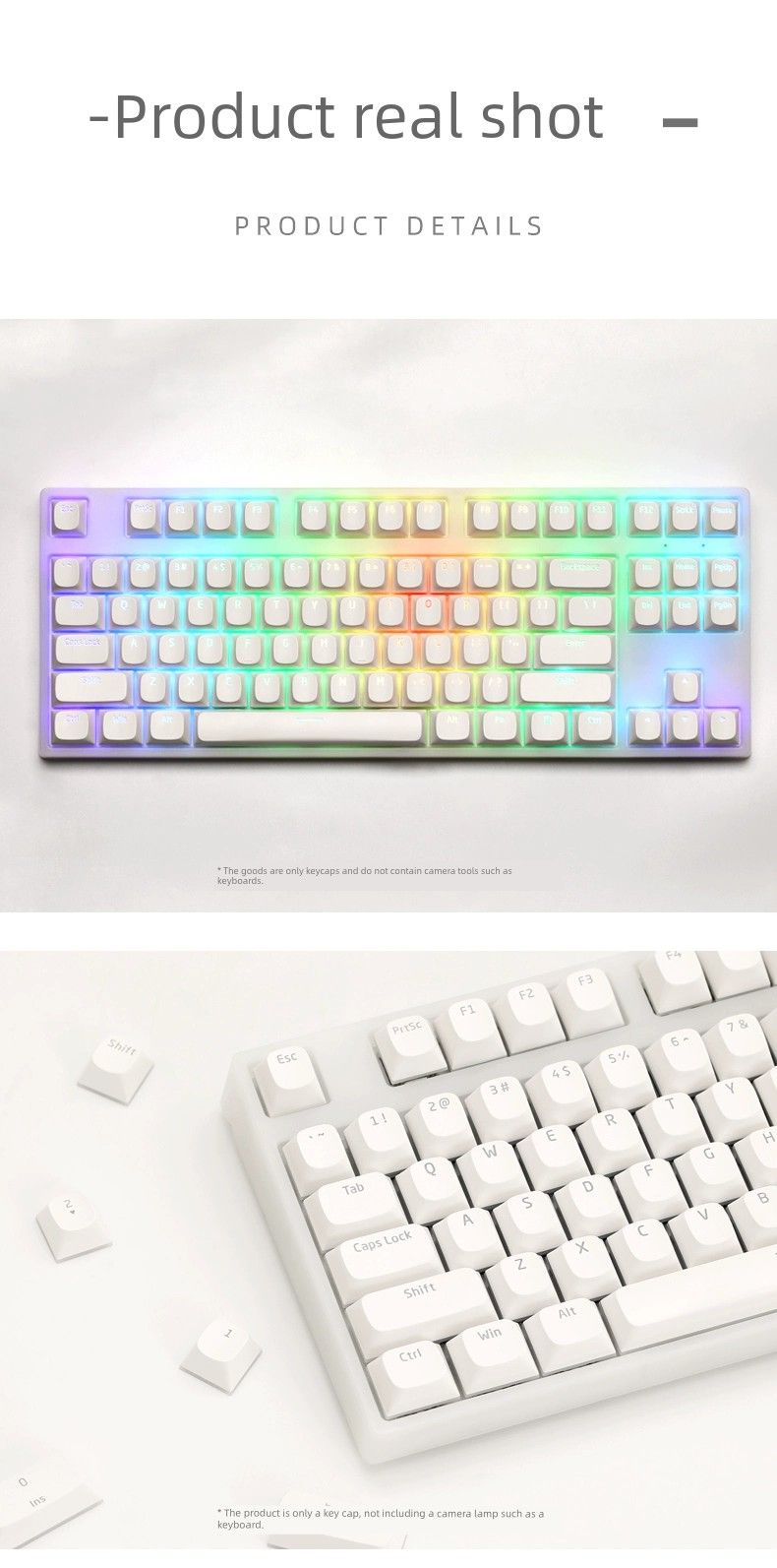 Little Pudding PBT Transparent Keycap 61/64/68/75/82/84/87/104 Key Customized Keyboard OEM Ball Cap_voghion.com