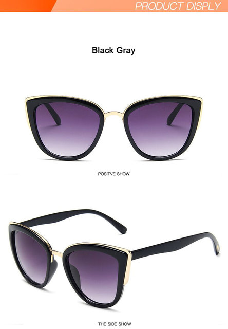 2021 Brand Vintage Cat Eye Sunglasses Woman Retro Driving Round Metal Frame Sun Glasses For Female Mirror UV400_voghion.com
