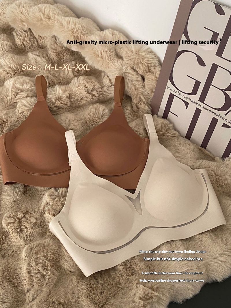 Anti gravity seamless soft support bra, lingerie, thin design, women's summer gathering, anti sagging, fixed cup, no_voghion.com
